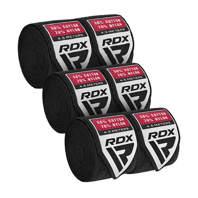 RDX RB Par de Fitas de Boxe Preto Poliéster Novo - Image 5