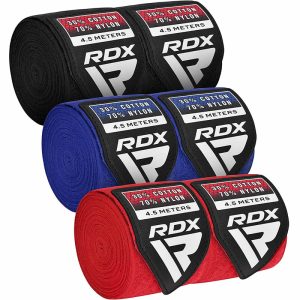 RDX RB Par de Fitas de Boxe Preto Poliéster Novo