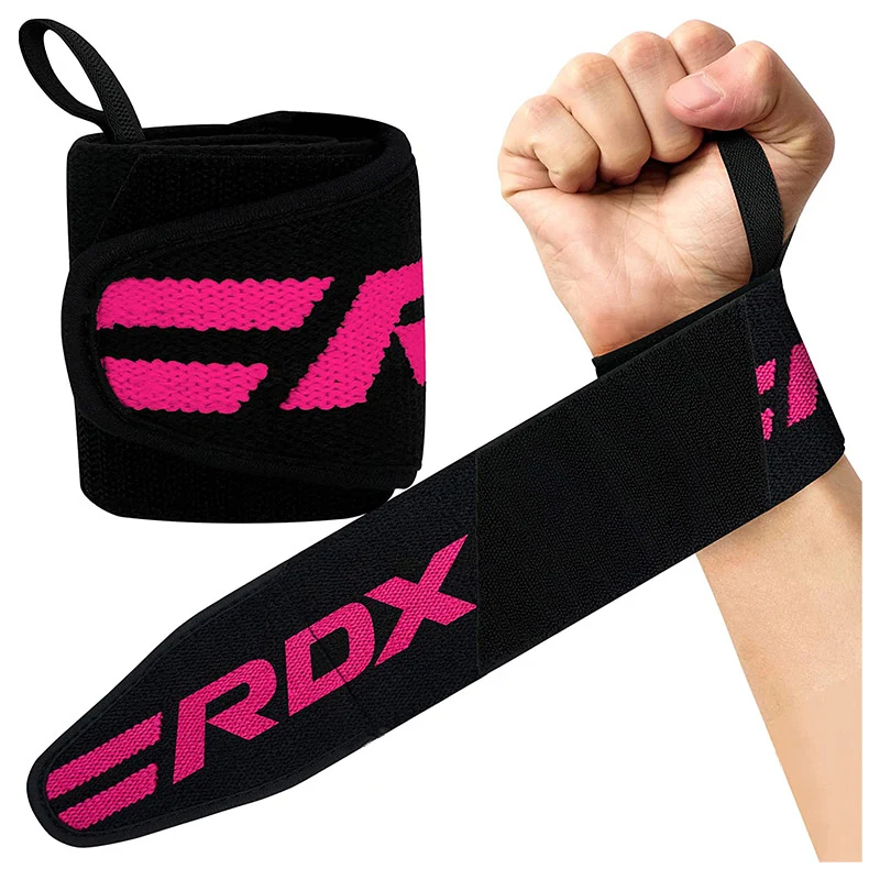 RDX W2P Musculação Munhequeira Para Feminino Rosa Algodão - Image 3