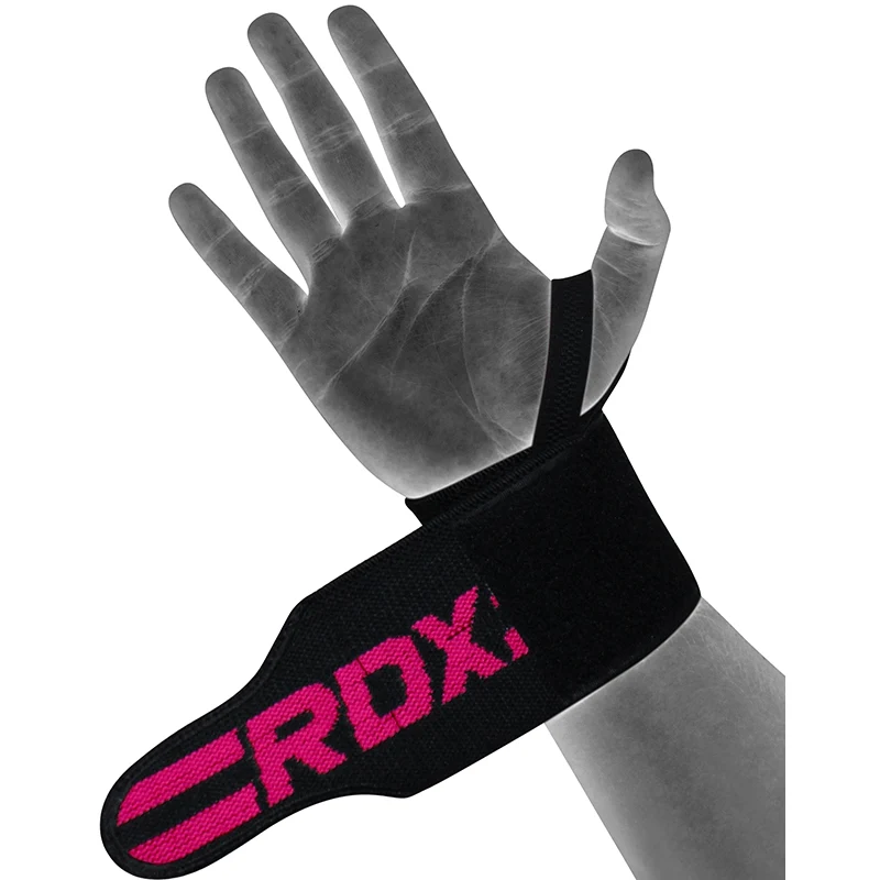 RDX W2P Musculação Munhequeira Para Feminino Rosa Algodão